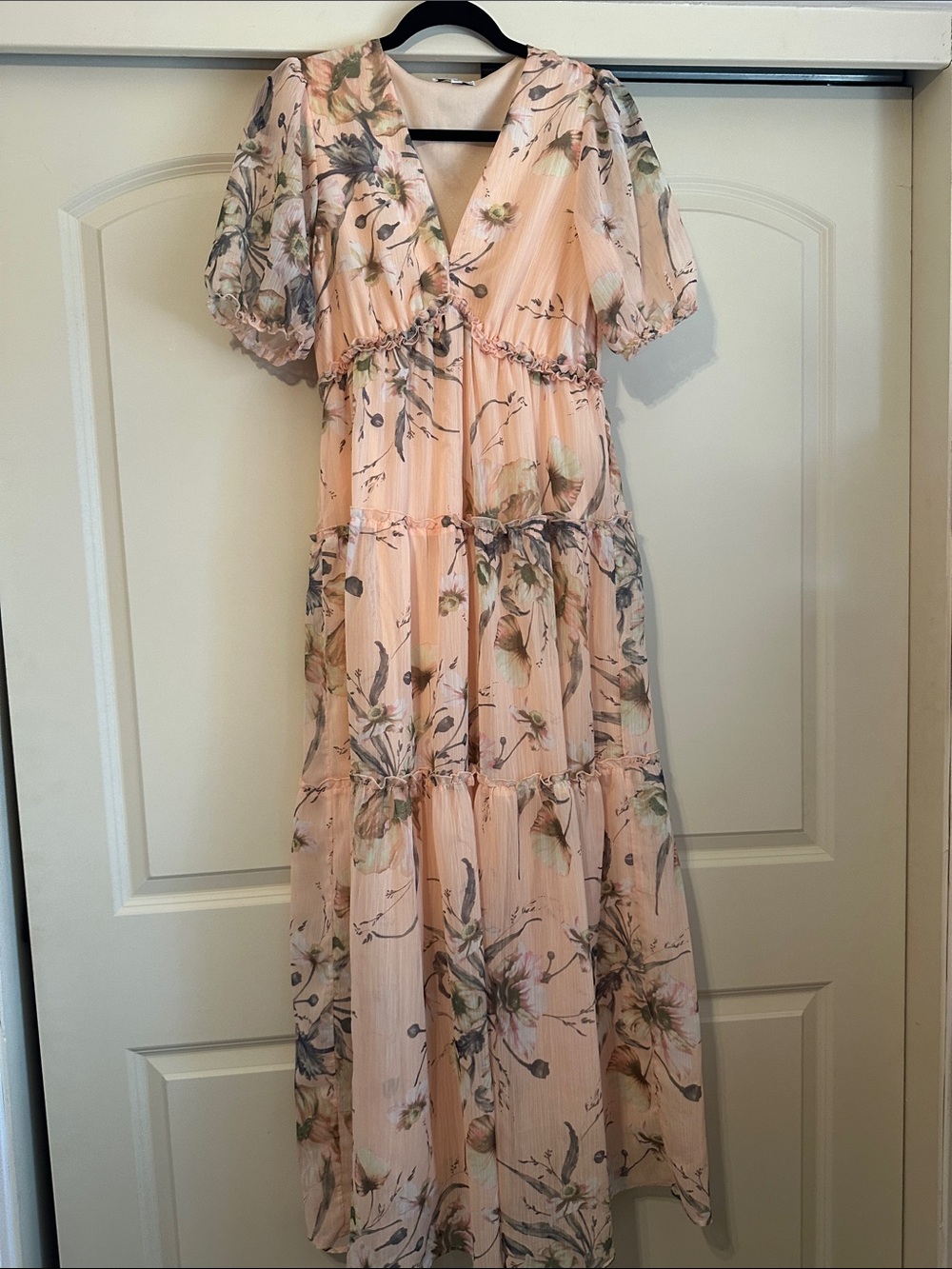 Baltic Born Pink Floral Tiered Maxi Dress